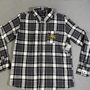 University Of Iowa‎ Hawkeye Flannel Colosseum Black white flannel Team XL NCAA